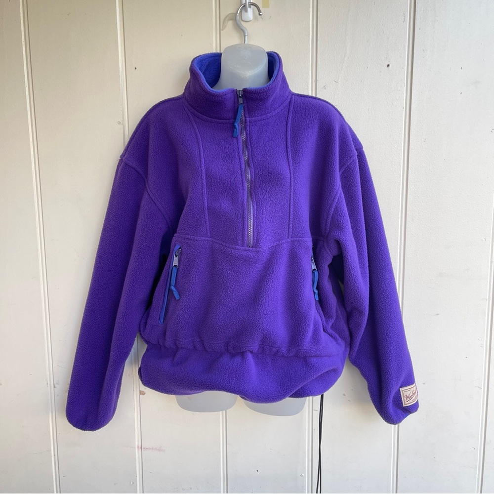 Vintage Woolrich Women's Purple Quarter Zip Pullover